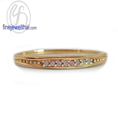 แหวนทองสีชมพู พิ้งค์โกลด์ แหวนเพชร แหวนแต่งงาน แหวนหมั้น - R1371pg-9K